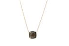 Tresor Collection - 18k Yellow Gold Necklace With Smokey Quartz Square Cushion