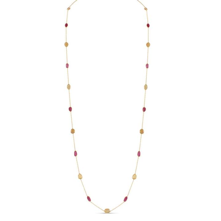Tresor Collection - Opal & Ruby Necklace In 18k Yellow Gold