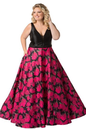 Celebrations By Sydney's Closet - Ce1812 Plunging V-neck Ballgown