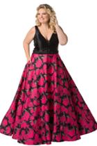 Celebrations By Sydney's Closet - Ce1812 Plunging V-neck Ballgown