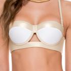 Luli Fama - Cut Out Underwire Top In White/ Gold (l502419)