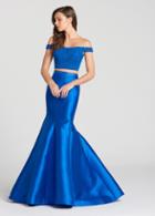 Ellie Wilde - Ew118037 Two-piece Jeweled Lace Top Trumpet Gown