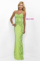 Blush - Beaded Sweetheart Jersey Sheath Dress 11060