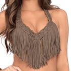 Luli Fama - Heart Of A Hippie Weave Fringed Underwire In Sandy Toes