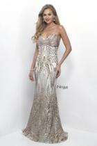 Intrigue - Spaghetti Strap Full-length Sequined Evening Gown 315