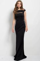 Jovani - 42474 Cap Sleeve Fitted Evening Gown