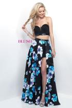 Blush - Floral Sweetheart Satin A-line Gown 11220