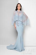 Terani Evening - Classy Sheer Foliage Mermaid Gown 1713m3479