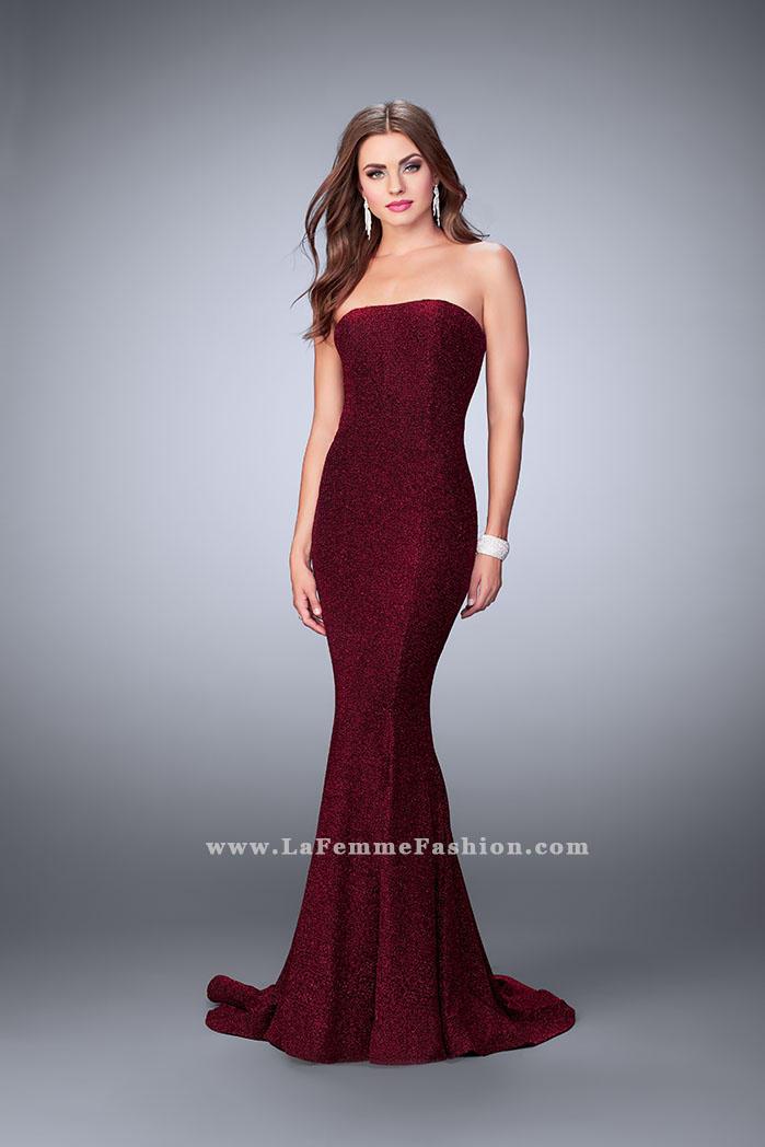 Strapless Fit And Flare Sparkly Jersey Gown 23834
