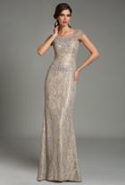 Feriani Couture - 18484 Crystal Embellished Floral Long Dress