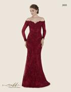 Rina Di Montella - Rd2605 Embellished Lace Off-shoulder Trumpet Gown