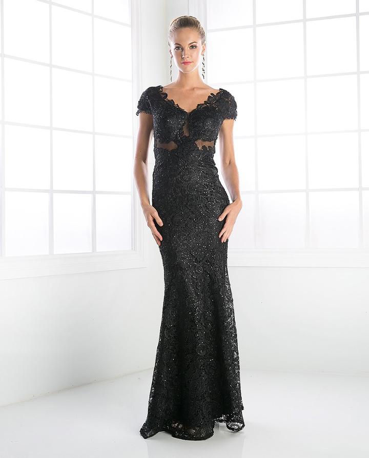Cinderella Divine - V-neck Lace Mother Of The Bride Dress
