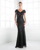 Cinderella Divine - V-neck Lace Mother Of The Bride Dress