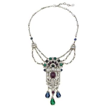 Ben-amun - Velvet Glamour Ornate Crystal Necklace