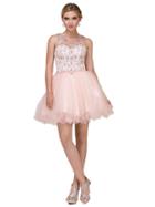 Dancing Queen - 2022 Bejeweled Illusion Bateau A-line Dress