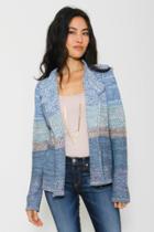 Goddis - Monroe Asymmetrical Zip Knit Jacket In California Blue