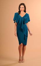 Daymor Couture - Ruffled V-neck Sheath Dress 609
