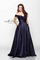 Milano Formals - Off Shoulder Ruched Bodice Long A-line Dress E2046