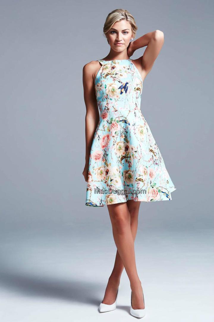 Ieena For Mac Duggal - 25113 Dress In Sky Blue Multi