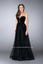 La Femme - Strapless Velvet Top And Sparkling Tulle Skirt Prom Dress 24336