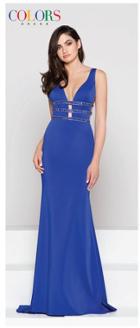 Colors Dress - 1899 Embellished V-neck Sheath Dress