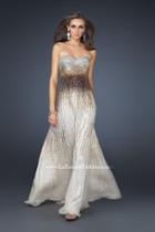 La Femme - Sparkling Long A-line Dress 17765