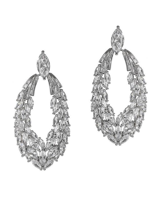 Cz By Kenneth Jay Lane - Door Knocker Baguette Earrings