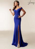 Jasz Couture - 6244 Off-shoulder Neck Sheath Dress