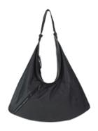 Mofe Handbags - Meraki Asymmetrical Zipper Shoulder Bag Black/gunmetal / Genuine Leather