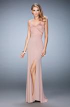 La Femme - 22770 Bandage Style Long Gown With Slit