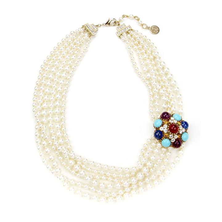 Ben-amun - Byzantine Pearl Necklace With Brooch