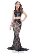 Terani Couture - Daring Sheer Two-piece Evening Dress 1613p1073