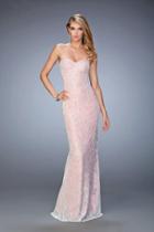 La Femme - 22371 Lace Sweetheart Sheath Dress