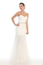 Strapless Sweetheart With Lace Applique Dress