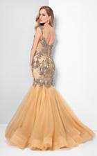 Terani Couture - Embroidered Cap-sleeve Trumpet Gown 1712gl3566