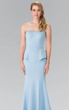 Elizabeth K - Strapless Peplum Long Dress Gl2304