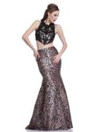 Cinderella Divine - Lace Sleeveless Two-piece Print Mermaid Gown