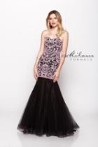 Milano Formals - Chic Black And Pink Strapless Trumpet Gown E1976
