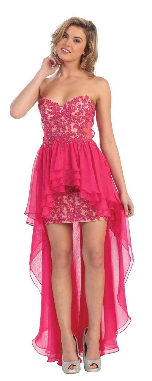 May Queen - Sparkling Exotic Strapless Hi-low Dress Rq7151
