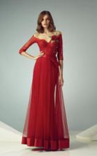 Beside Couture - Bc1202 Illusion Flower Applique Lace Gown