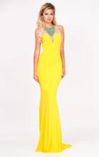 Ashley Lauren - 1157 Turquoise Beaded Jersey Evening Dress