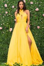 Jovani - S51798 Ruched Halter Ballgown