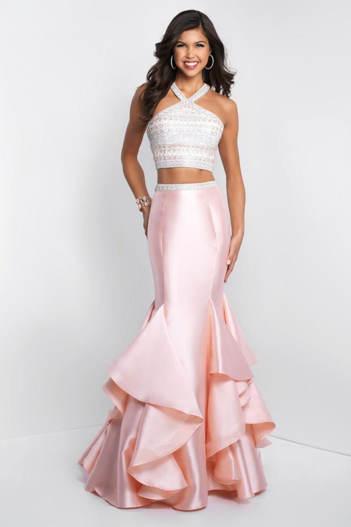 Intrigue - 417 Beaded Halter Mermaid Dress