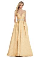 Ashley Lauren - 1269 Brocade Ball Gown With Beaded Belt