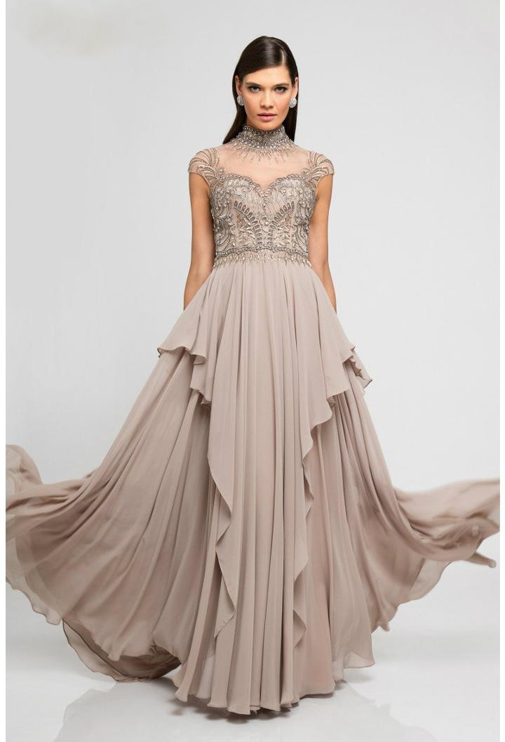 Terani Evening - 1721m4320 High Neckline Embellished Evening Gown