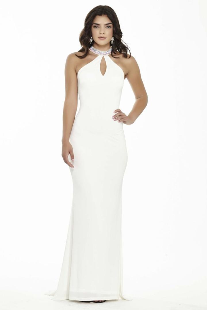 Jolene Collection - 17123 Bejeweled Haltered Evening Gown