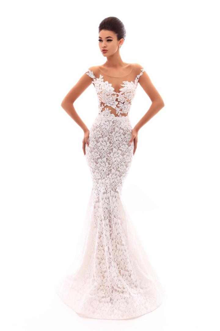 Tarik Ediz - 50232 Elegant Sheer Lace Mermaid Dress