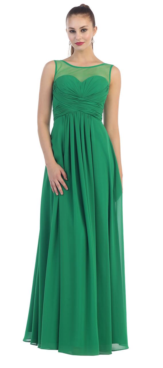 Crisscrossed Illusion A-line Long Dress