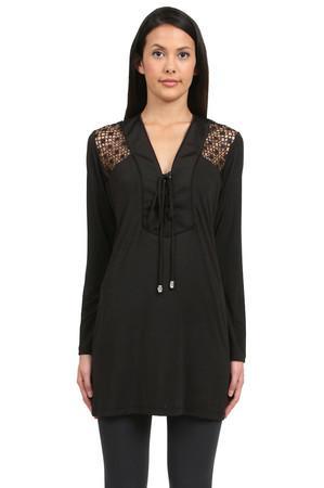 Analili Tunic Lace Top In Black