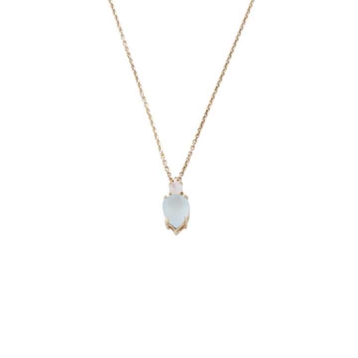 Margaret Elizabeth - Rhea Necklace Moonstone & Aqua Chalcedony